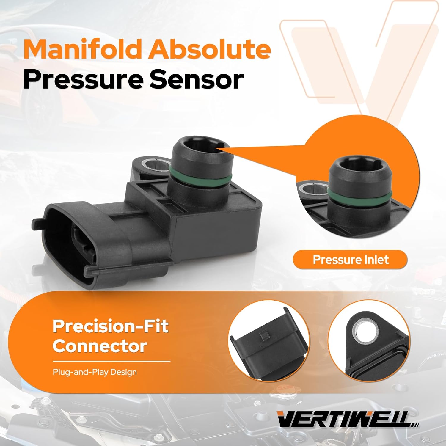 Manifold Absolute Pressure MAP Sensor Compatible with Hyundai Kia Genesis Coupe Santa Fe Borrego K900 Optima Sorento 2.7L 3.5L 3.8L 6l 2012 2013 2014 2015 2016 2017 Replaces AS418 3003C500