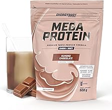 Energybody Mega Protein "Schoko" 500 g / Mehrkomponenten Protein Pulver mit Casein Whey Mix als Eiweiss Protein Pulver / Eiweiß Shake ohne Aspartam/ Eiweißpulver / 20 Portionen