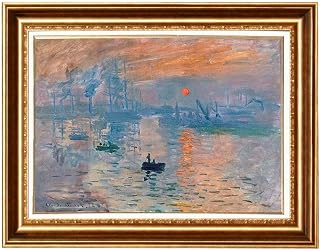 ELITEART-Impression Sunrise by Claude Monet Oil Painting Reproduction Giclee Wall Art Prints -Framed Size:35"x28"
