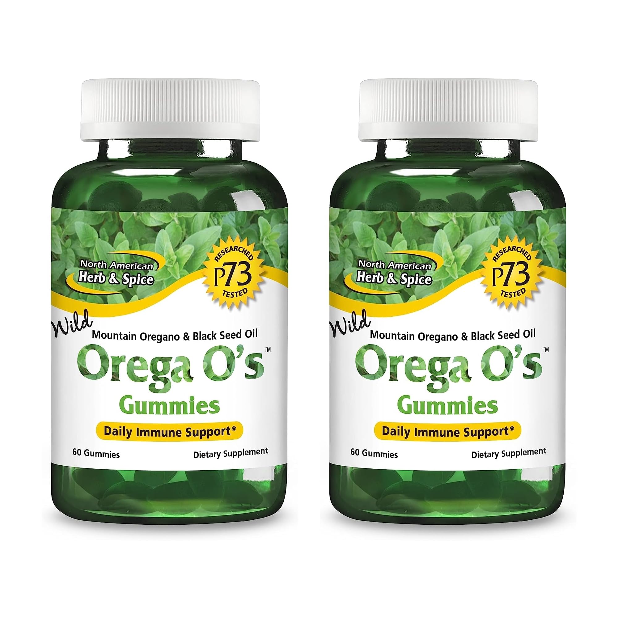 NORTH AMERICAN HERB & SPICE Orega O’s - 60 Gummies, Pack of 2 - Daily Immune Support - With Wild Mountain Oregano & Black Seed Oil - Non-GMO - 60 Total Servings 60 Count (Pack of 2)