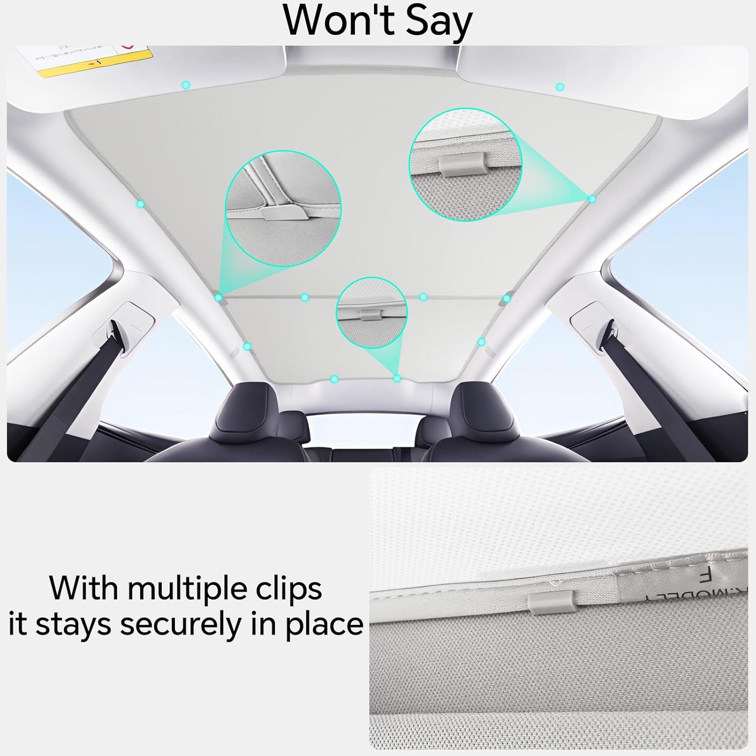 Model Y Juniper Glass Roof Sunshade Top Sunshade Heat Insulation Glass Roof Sun Shade UV Pretection Interior Accessories
