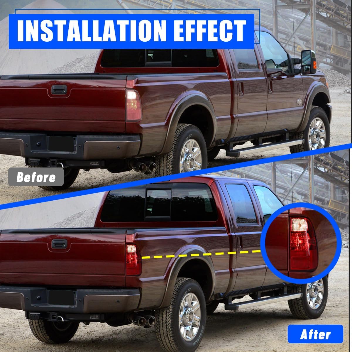 CPW OEM Tail Lights Assembly Fit For 2008-2016 Ford F-250 F-350 F-450 Super Duty, Tail Lamps Replacement For Ford, Chrome Housing Red Lens Taillights (Driver & Passenger Side)