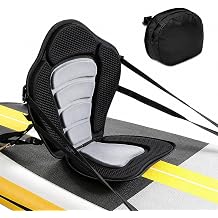 Kayak Seat with Back Support for Gumotex Rush 2 Dropstitch 2019-2026, Paddle Board Seat Cushion with Storage Bag Adjustable Straps for Inflatable Canoe, SUP, Fishing Boat,Gray