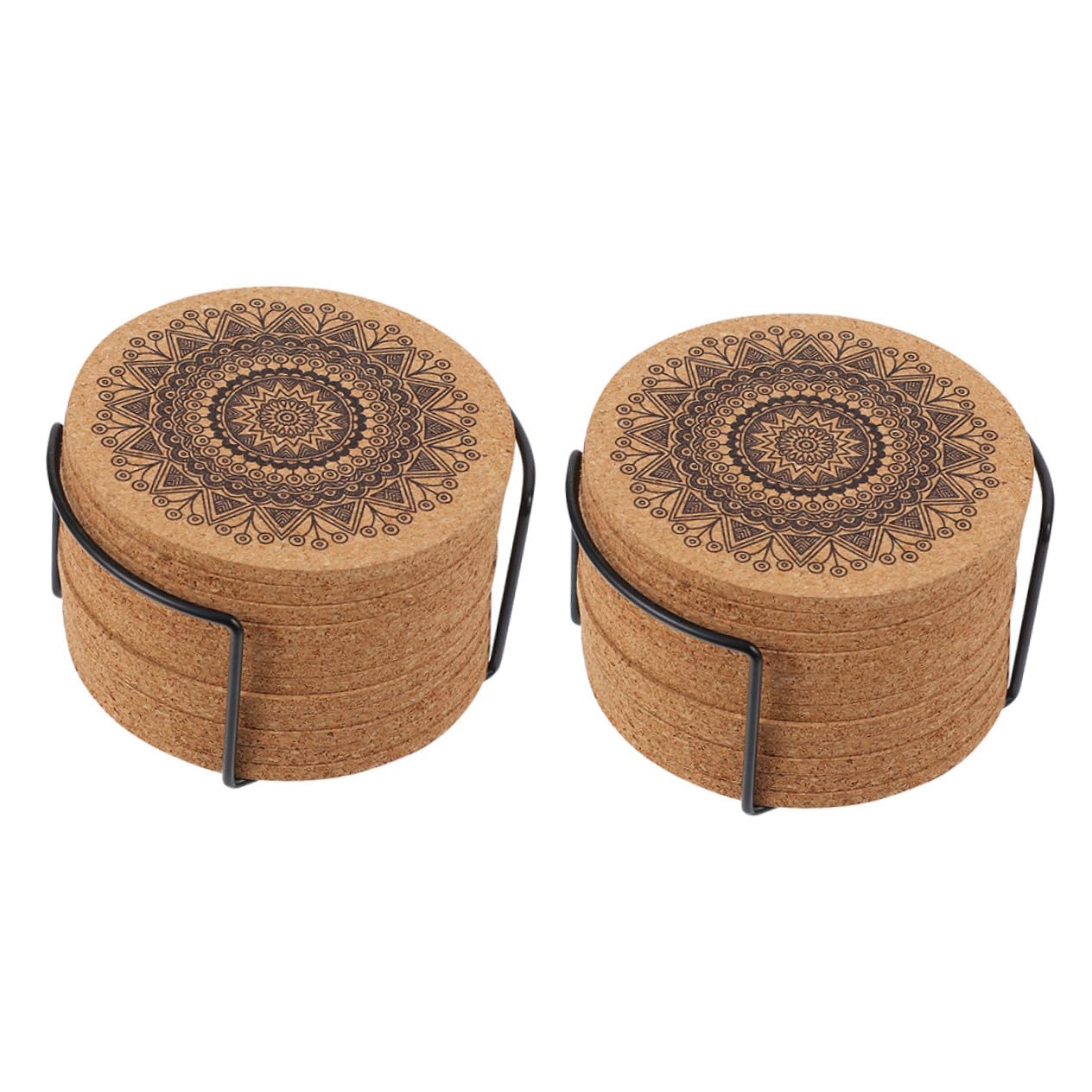 Dessous de verre ronds en bois naturel x24 avec supports pour protéger vos tables de bar