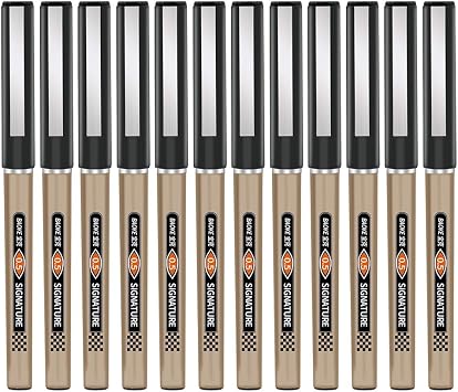 BaoKe Roller Ball Pens, Liquid Gel Needlepoint Pens 0.5mm, Writing Signature for Office, Pack of 12Pcs BK111 black
