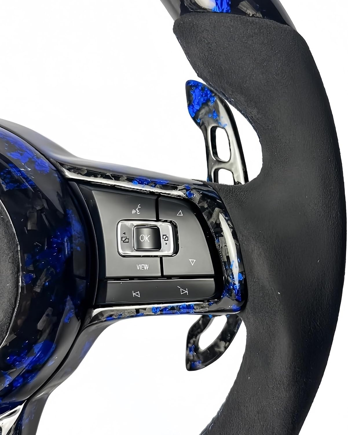 Car Steering Wheel Compatible With Golf Passat CC R-Line GTI MK7 MK8 Polo GTS GTD GTE, Carbon Fiber Steering Wheel Car Accessories