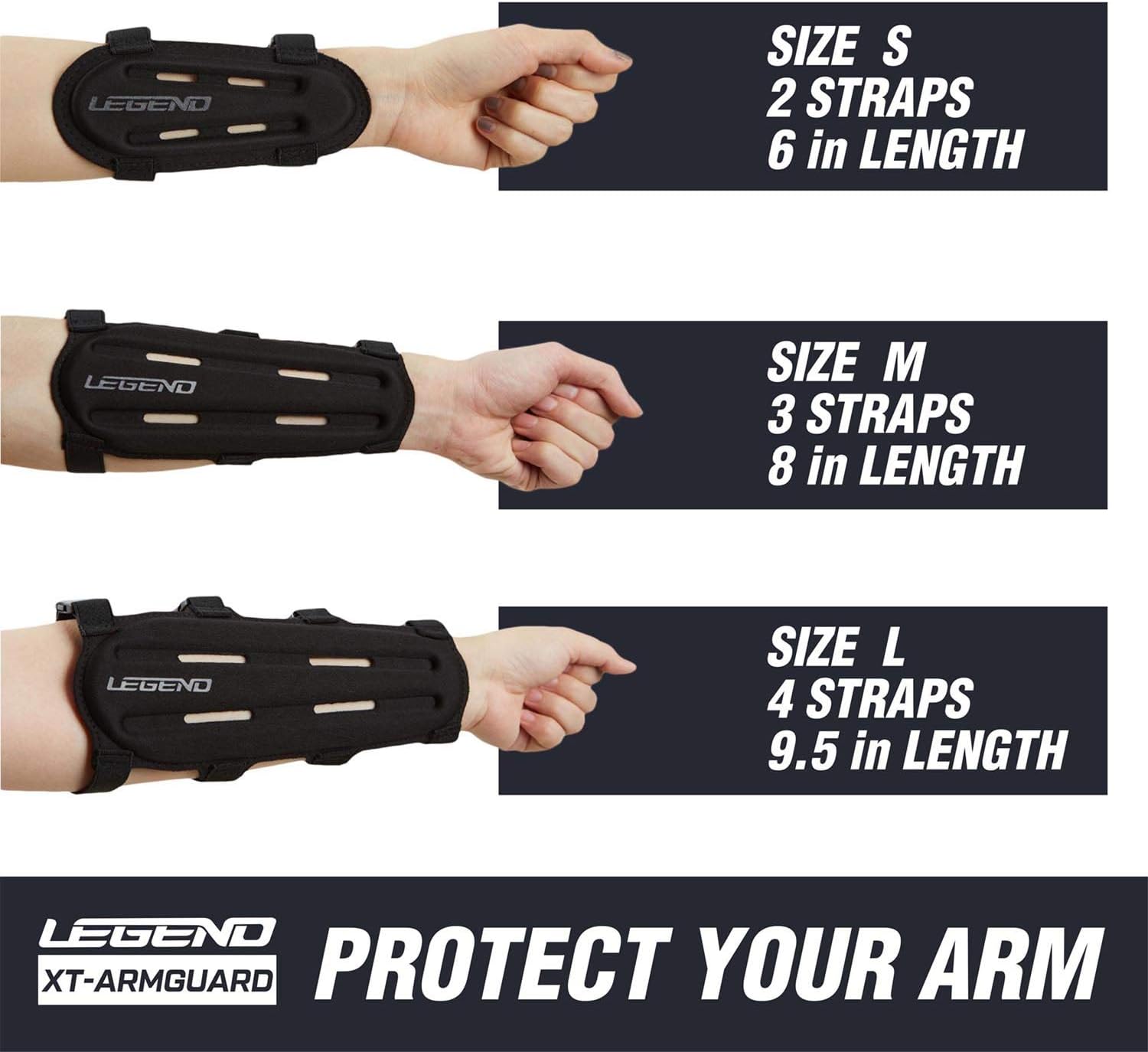 Legend Armguard XT Archery Arm Guard with Low Profile Buckles - Forearm Protector, Recurve and Compound Bow Accessories for Beginners : Sports & Outdoors