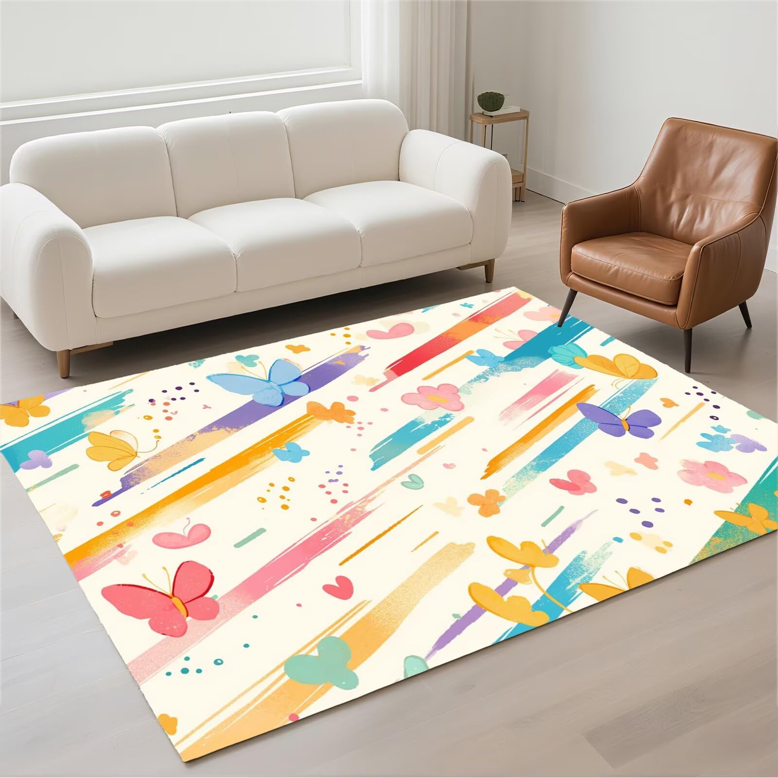 Petit tapis lavable en machine 70x140cm antidérapant pour couloir