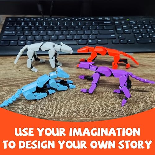 Miniatura 5 de Titan13 - Juego de figuras de acción (ensamblaje completado) - Figura de acción de perro robot impresa en 3D, perro robot móvil multiarticulación,