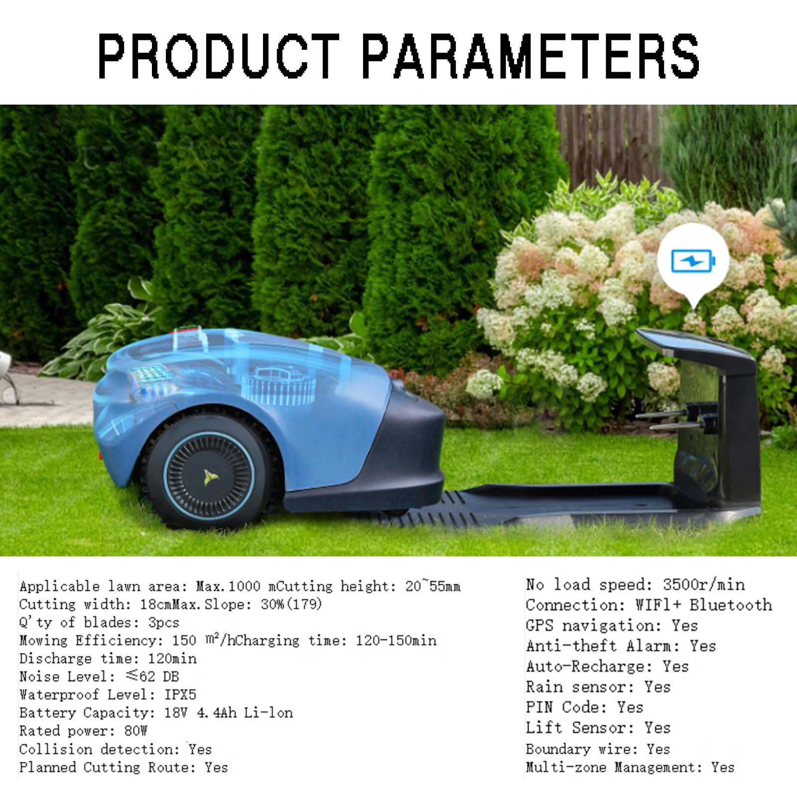 FJYAWEN Robot Tondeuse Intelligente — vue 2
