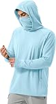 Willit Sun Hoodie UPF 50+ Longue manches de pêche Hiking Shirt avec masque léger UV SPF Cou Gaiter Hoodie pour homme