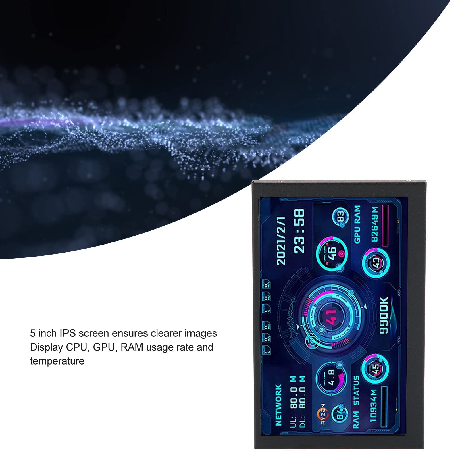 Bewinner 3,5 Zoll PC Temperaturmonitor - IPS Display Für CPU GPU RAM Überwachung