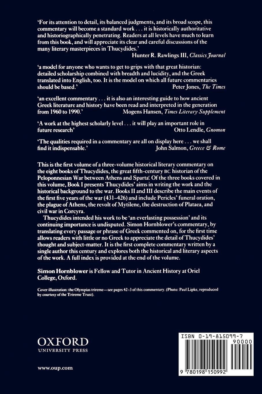 A Commentary on Thucydides: Volume I: Books I - III