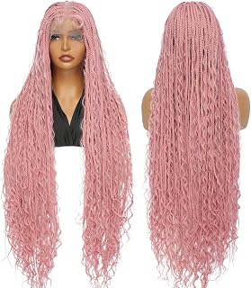 SUPERNOVA Pink Full Lace Knotless Box Braided Wigs 36 Inch