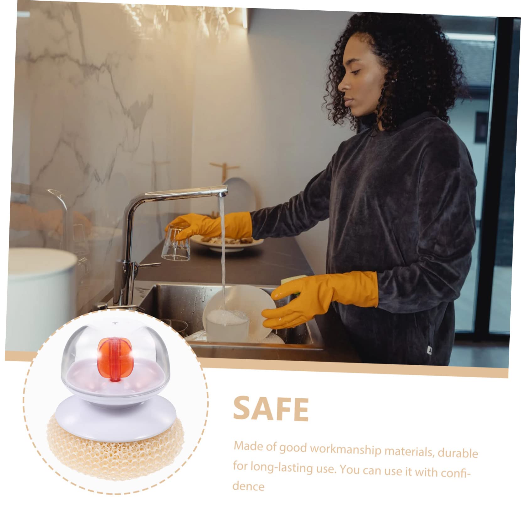 Gatuida 5piezas Cepillo De Limpieza De Platos Mango Ergonómico Bola De Alambre Duradera para Fregar Ollas y Sartenes para Cocinas y Utensilios De Cocina Herramienta De Limpieza Eficaz y