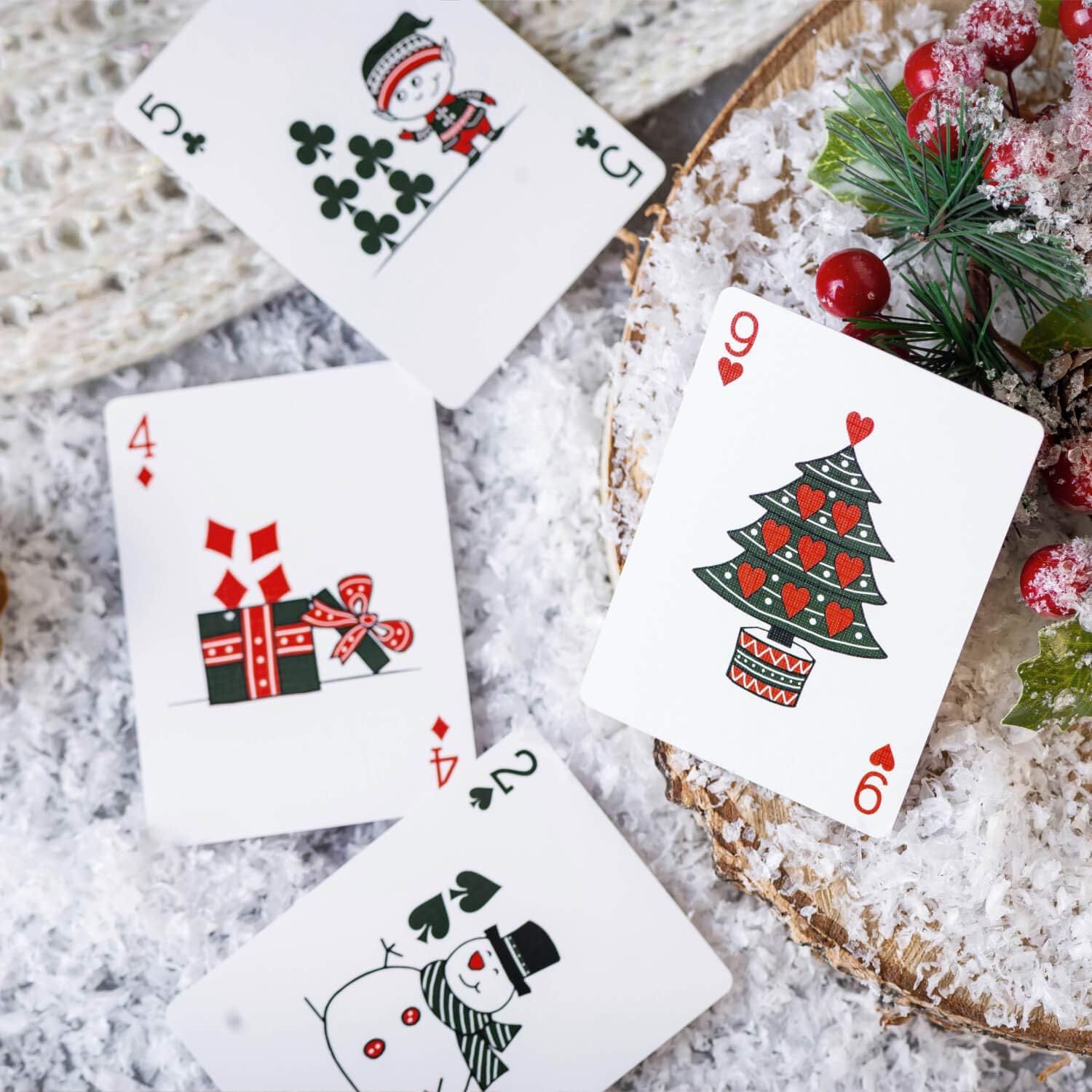 Christmas Playing Cards, Cute Designs for Family Fun with Free Card Game eBook! Great Stocking Stuffer Gift Under 10 Dollars, Premium Poker Card Deck, Bright Colors for Kids & Adults, Standard Size