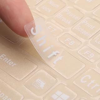 English Keyboard Stickers Big Letter Full Set (120 Pcs), Universal PC Computer Laptop Desktop Keyboard Replacement English Keyboard Stickers, Transparent Background with White Lettering(2 Pack)