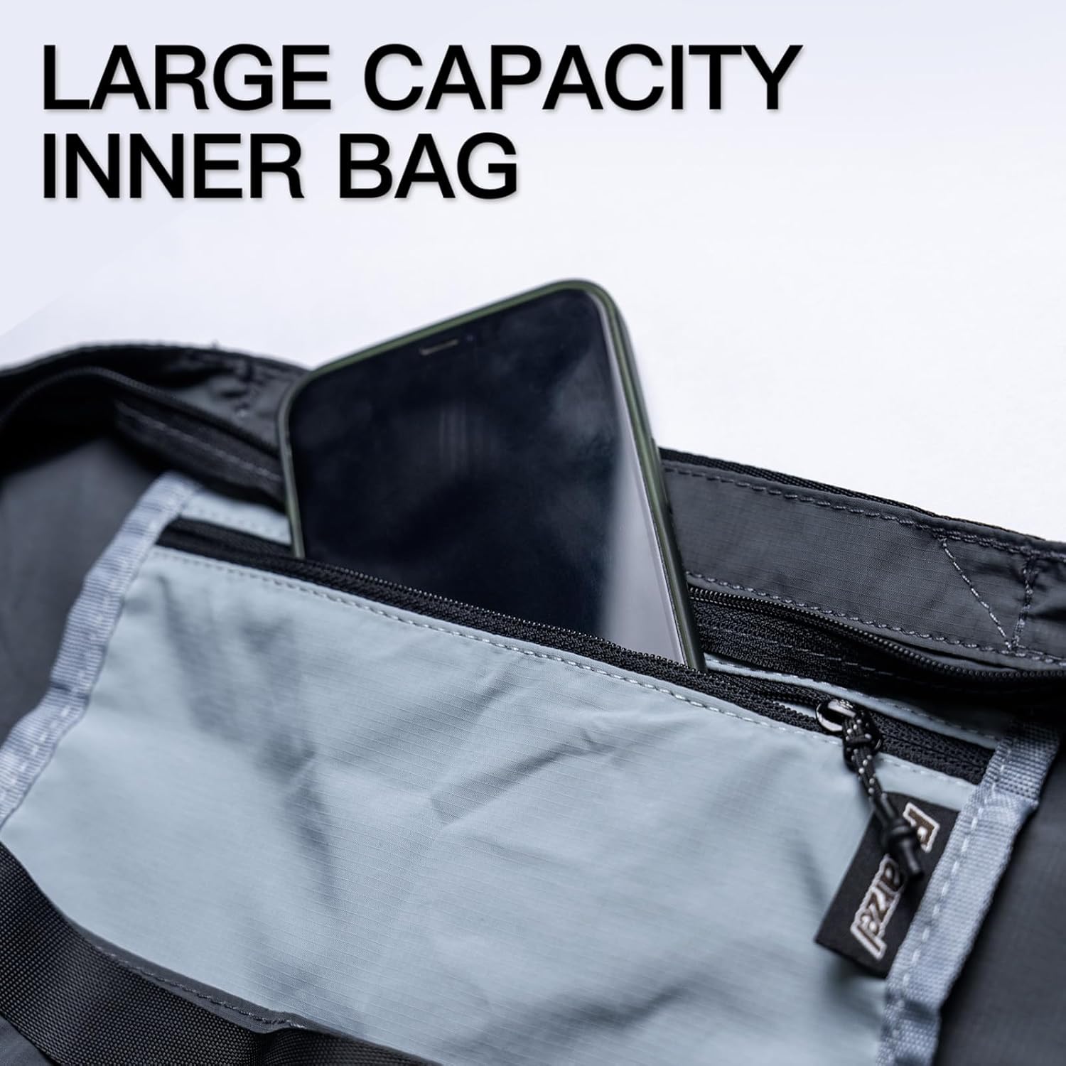 Lightweight Foldable Nylon Crossbody Bag, Stylish Compact Polyester Packable Totes, Simple Collapsible Handbag for Travel, Gym, Sports, Everyday Use - Gray, Gifts for Christmas - Image 5