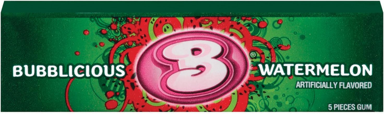 Watermelon Flavor Bubble Gum, 18Count (Pack Of 2)
