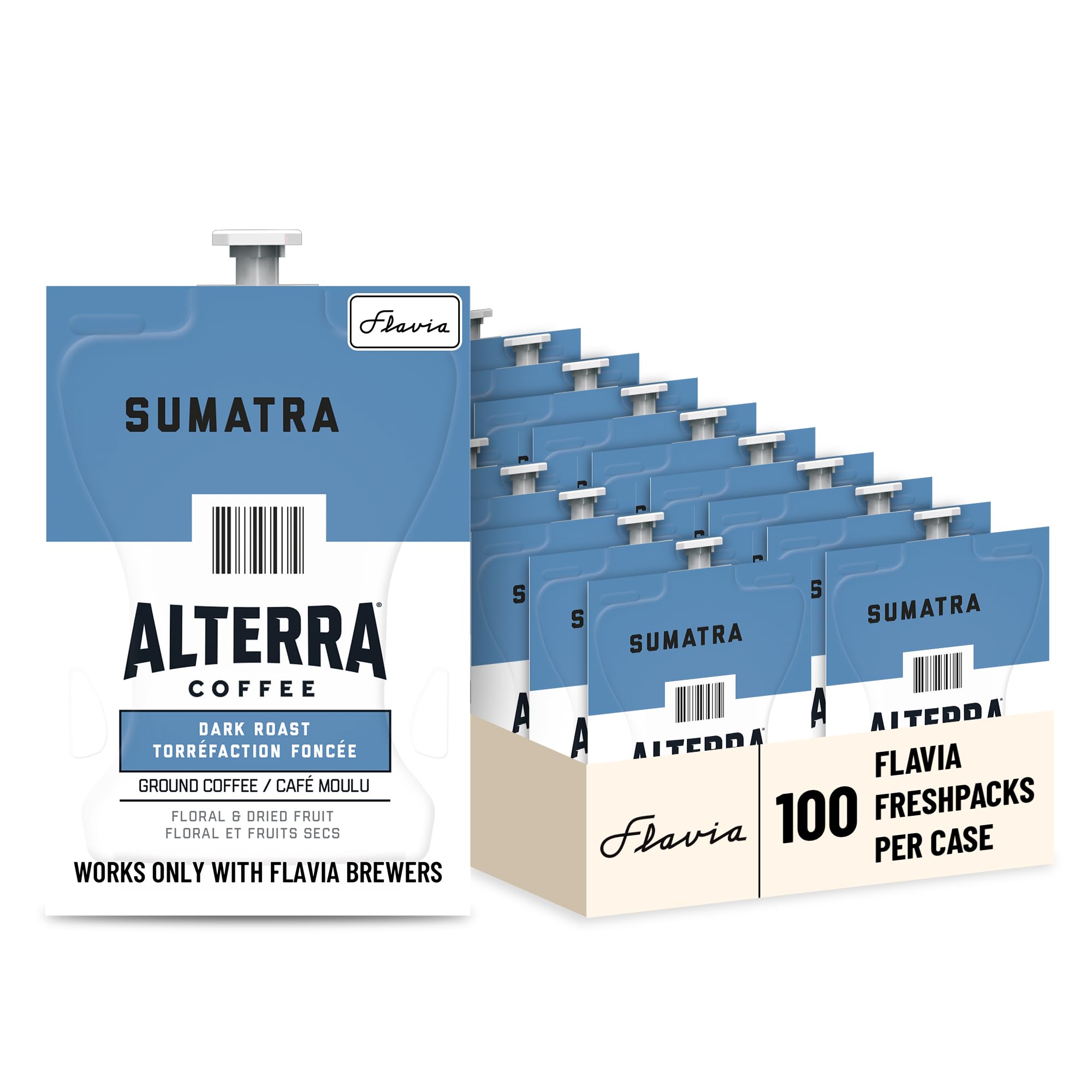Alterra Sumatra Freshpacks works only with Flavia Brewers, Dark Roast (Case of 100)