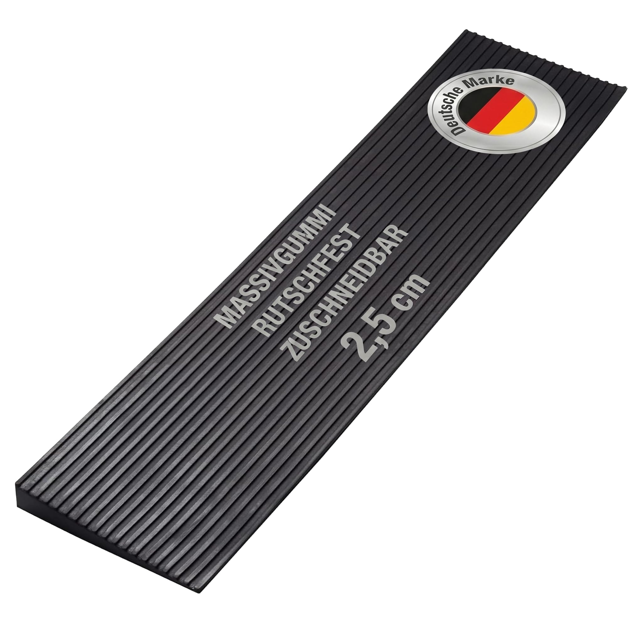 Türschwellenrampe 2,5cm Rollstuhlrampe Gummirampe Auffahrrampe Schwellenrampe Bordsteinrampe für Rollstuhl, Kinderwagen, Rollator oder e Scooter