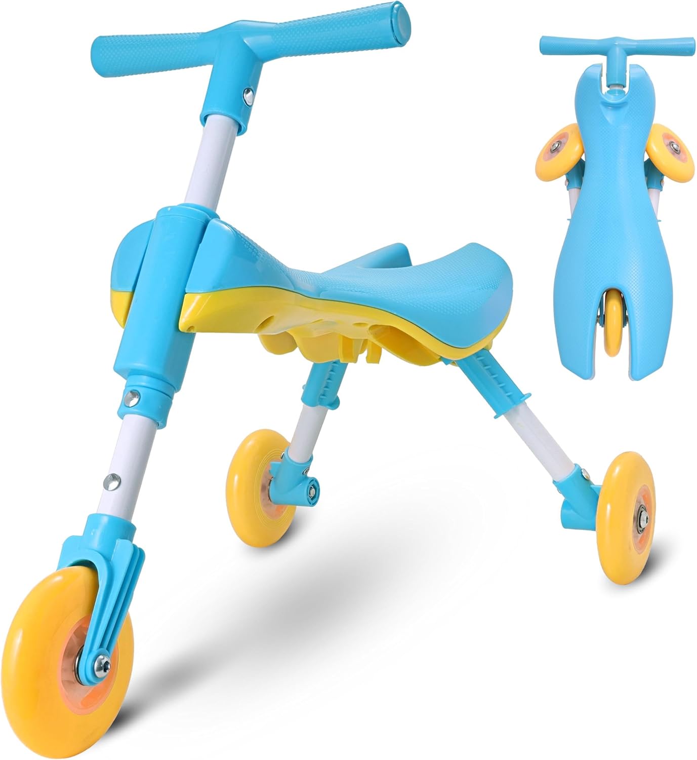 Tricycle for Toddlers 1-3 Years Old – Foldable Tricycle for Toddlers – Toddler Bike for Boys and Girls – Easy to Ride and Steer – No Assembly Needed – Christmas, 1st Birthday Gifts Boy - Blue - KIDRIM