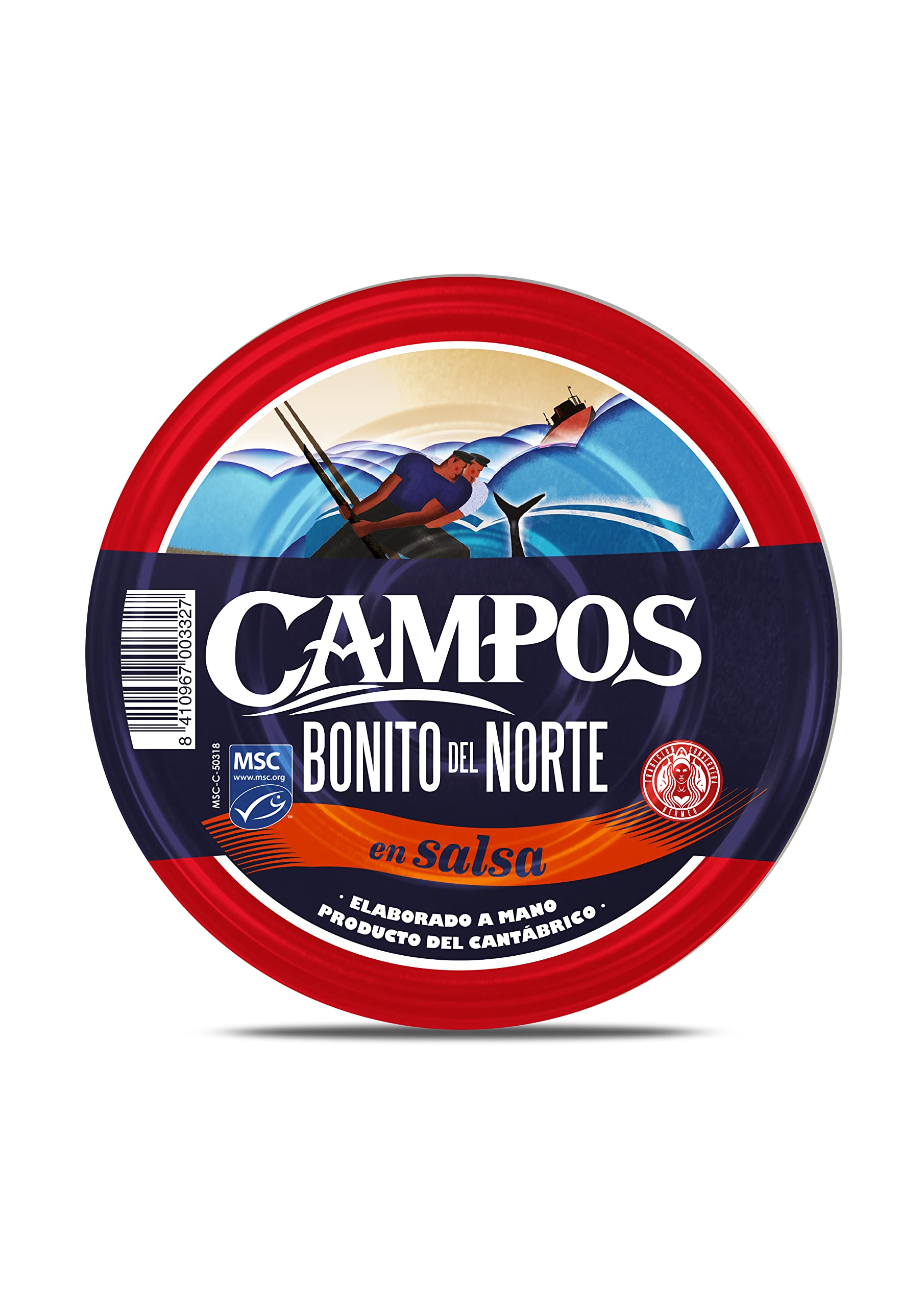 Campos, Pandereta de Bonito del Norte de pesca certificada MSC en salsa - 1900 gr.