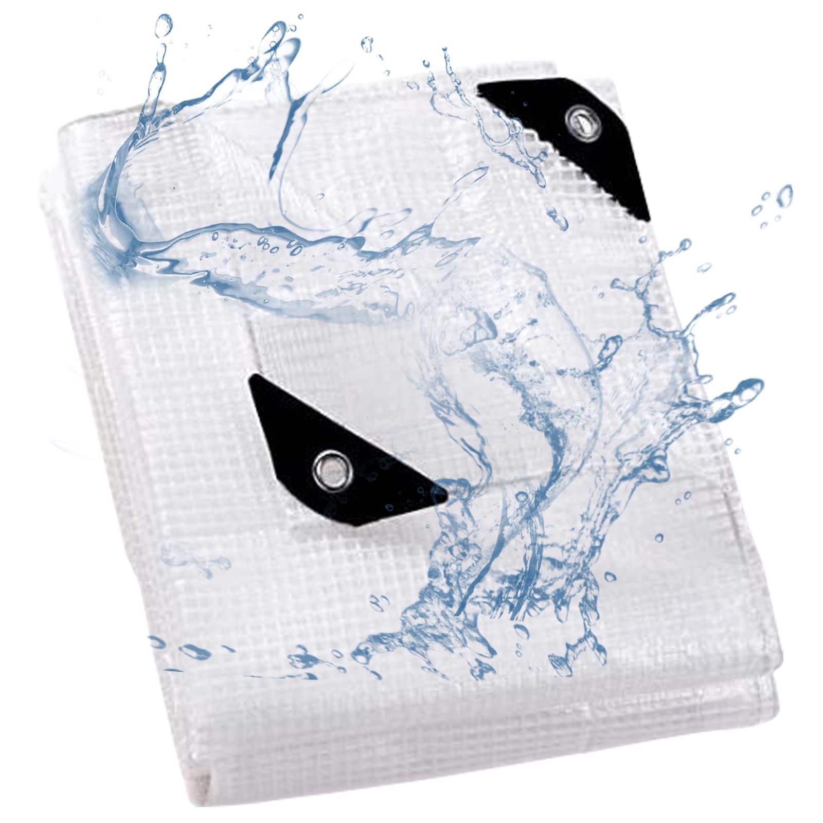 2.1m x 3.2m Clear PIPRE Tarpaulin - Heavy-Duty Waterproof 235 GSM Reinforced Tarp Sheet with Mesh Support, Rubber Strengthened Corners - UV‑Resistant Cover for Garden, Greenhouse, Groundsheet