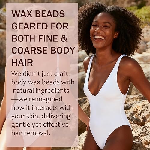 Miniatura 6 de Cuentas de depilación de cera dura, depilación sin dolor para pieles sensibles, granos de cera de cuerpo completo con 20 varillas para mujeres y