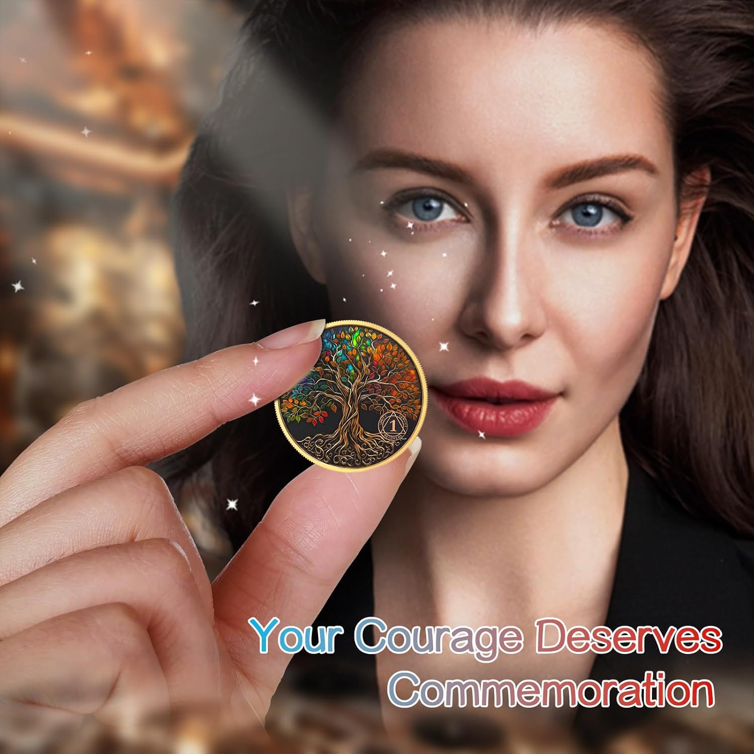 1 Year Sobriety Coin Gift Set, Tree of Life AA Chip Medallion with Token Capsule, Storage Box & Card, Sobriety Gifts for Anniversary Month & Year for Men & Women in Recovery - Image 7