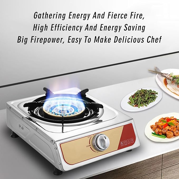 Estufa a Gas de 1 Puesto 30 cm Ancho, Diseño de Mesa miniatura 7