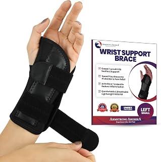 Carpal Tunnel Wrist Brace Night Support - Wrist Splint Arm Stabilizer & Hand Brace for Carpal Tunnel Syndrome Pain Relief Compression Sleeve for Forearm Wrist Tendonitis Pain Treatment (Small, Left)