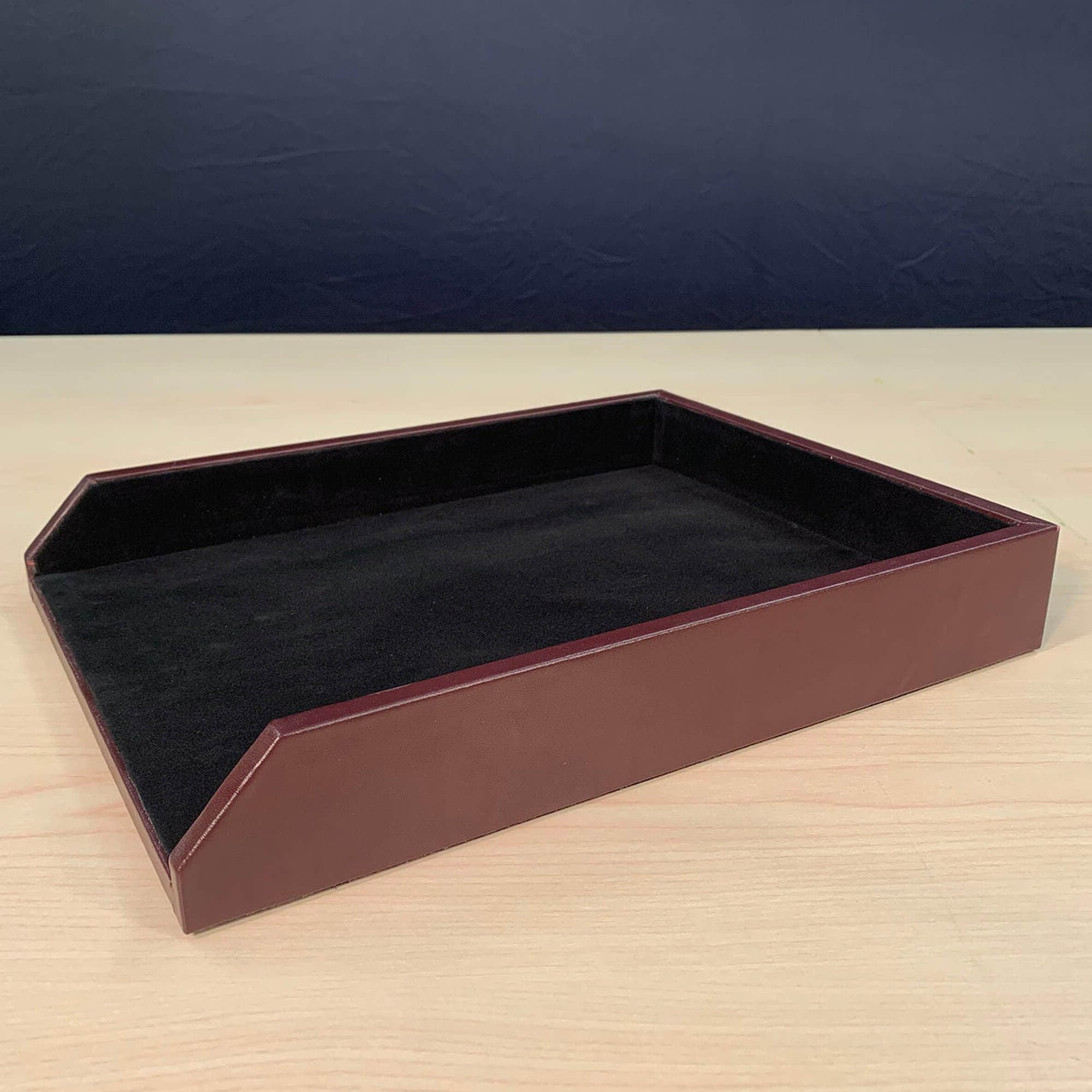 Dacasso 8-teiliges Schreibtischzubehör-Set aus Leder mit schwarzem Rand, Schreibunterlage, Unterlage und Schreibtisch-Organisations-Essentials – Executive Decor und Oberflächenschutz