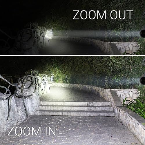 Miniatura 5 de 10 linternas LED de alta luz, mini linterna impermeable de bolsillo con 3 modos, enfoque ajustable zoomable para camping, senderismo, interior,