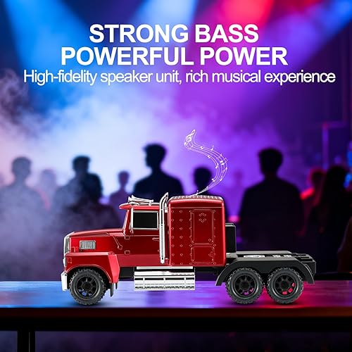 Miniatura 8 de WS-570 Retro American Truck Modelo Bluetooth Replica Altavoz - Sonido HD portátil, TWS estéreo, radio FM, luces LED de fiesta, micrófono incorporado