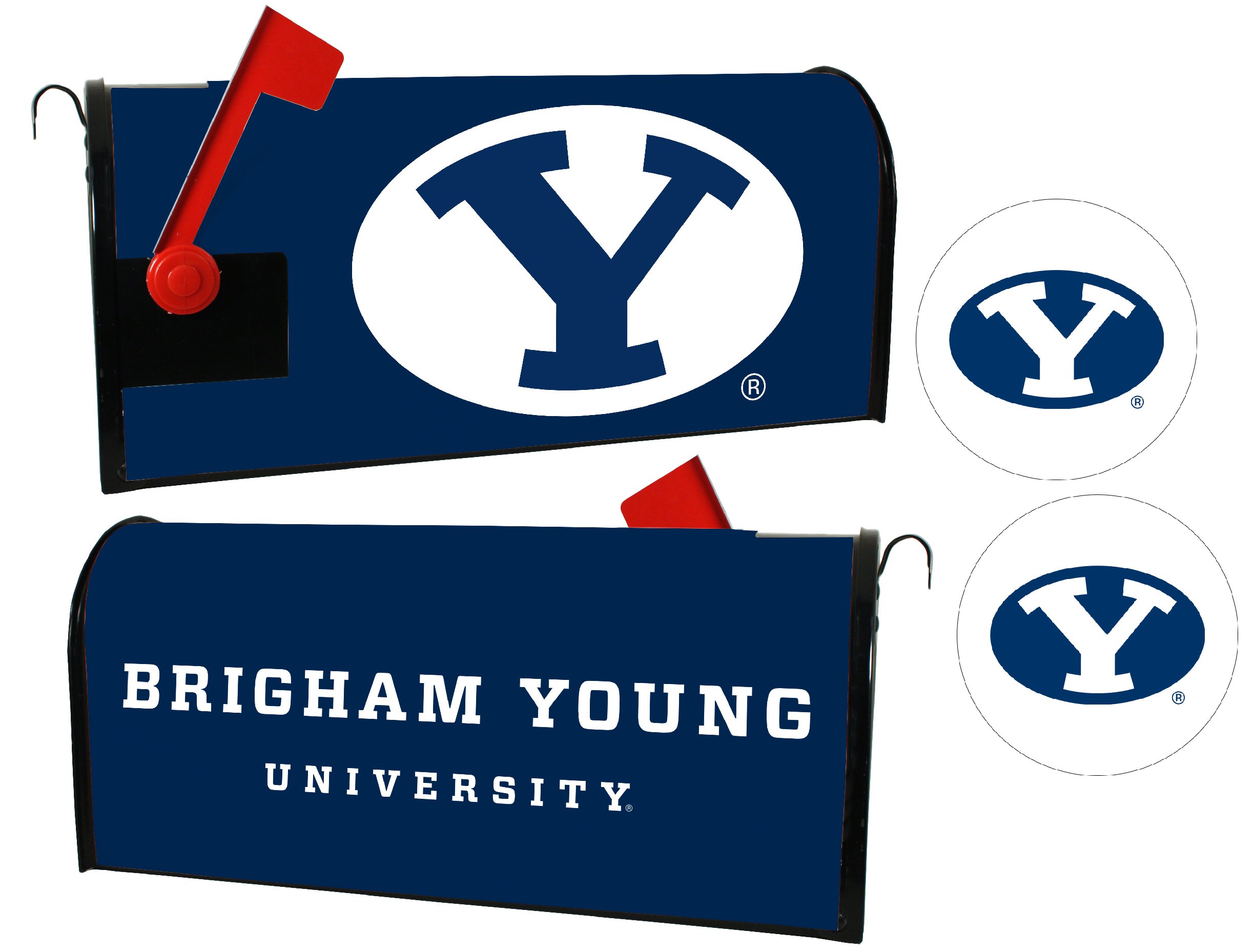 Brigham Young Cougars Magnetic Mailbox Cover & Sticker Set Officially Licensed Collegiate Product