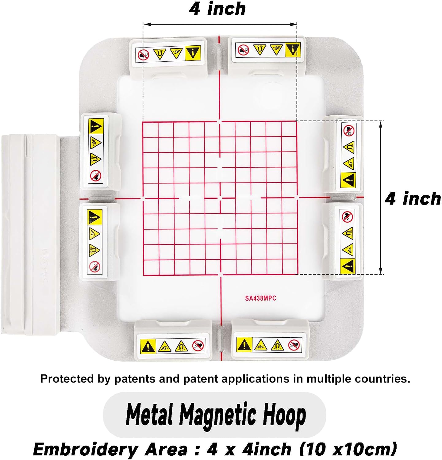 SEWTECH Magnetic Embroidery Hoop for Brother Innovis NQ1700E NQ1600E NQ1400E NQ3600D Dream Machine 2 VE2200 4000D 1500D V7 V5 Stellaire XE1 Babylock Embroidery Machine Hoop (ME4in1-BMK)