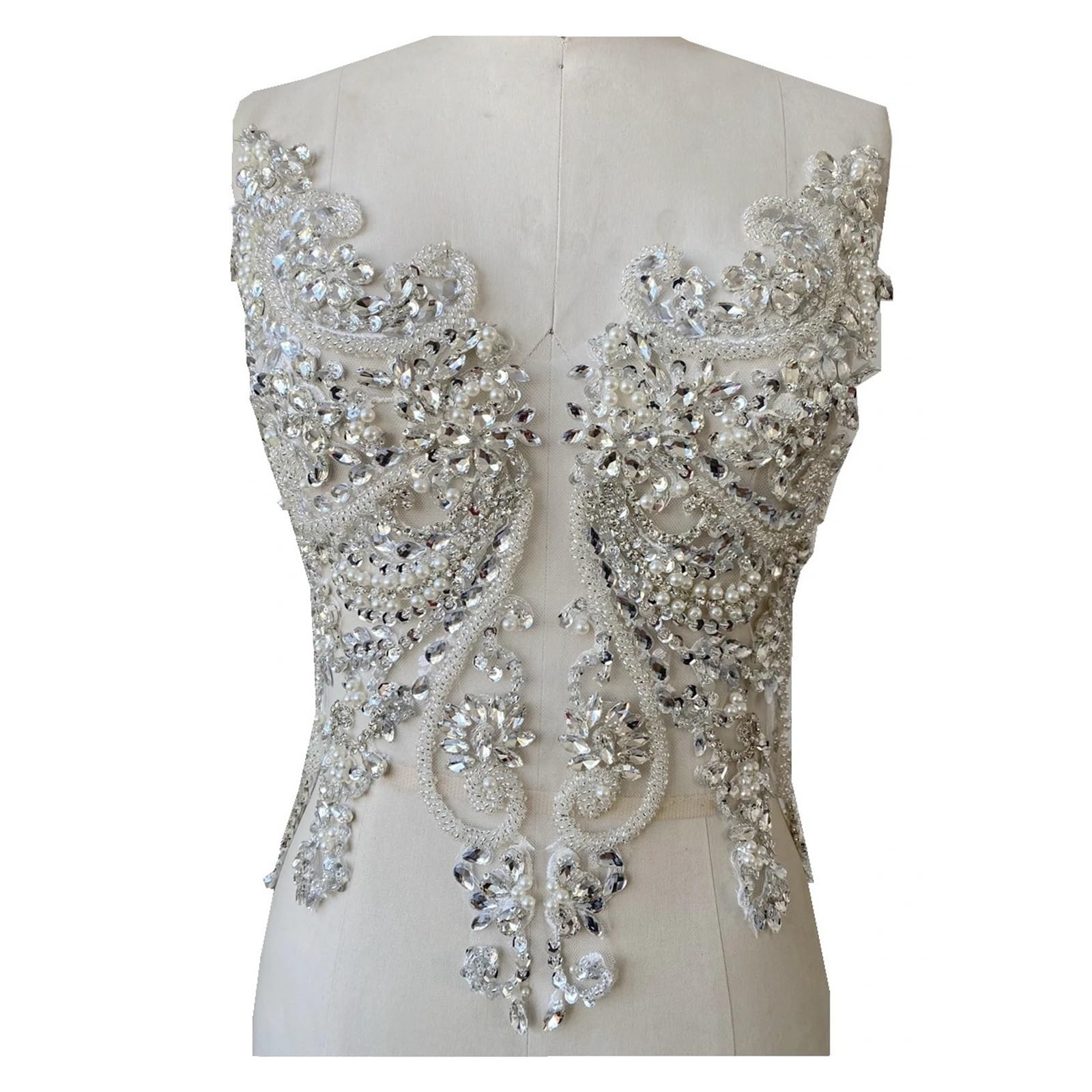Koronkowe naszywki haftowane, Haft koralikowy koronkowa aplikacja Rhinestone cekiny wielokolorowy
