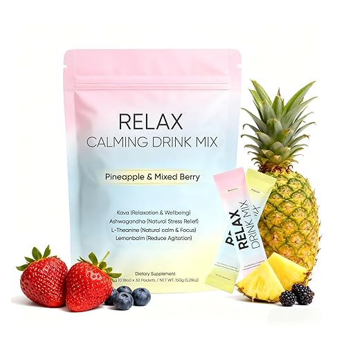 Relax Calming Drink, Natural Calm Powder Drink with L-Theanine, Ashwagandha