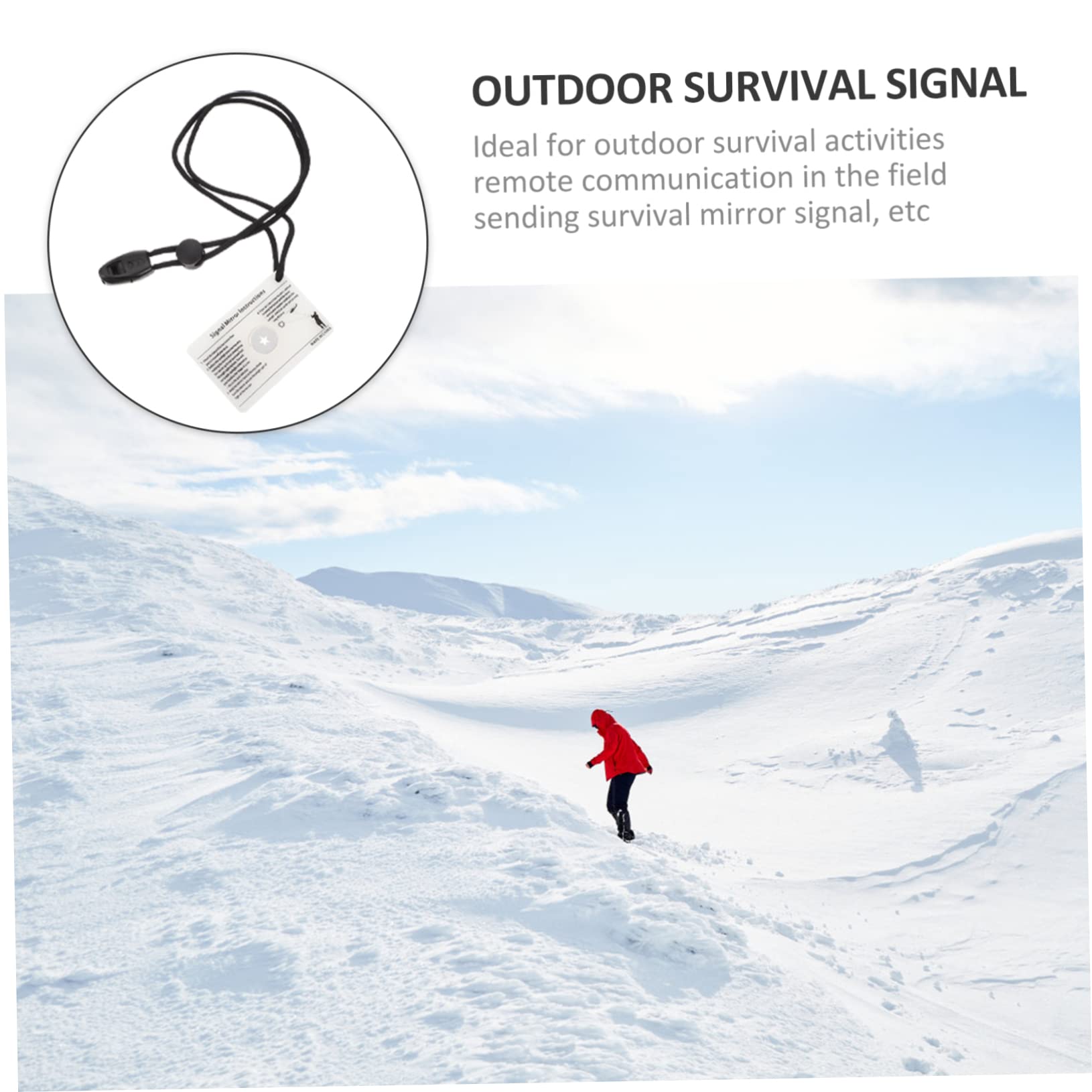 Miroir de Signalisation pour Survie Extérieur Accessoire Portable pour Randonnée et Camping avec de et Effet Réfléchissant