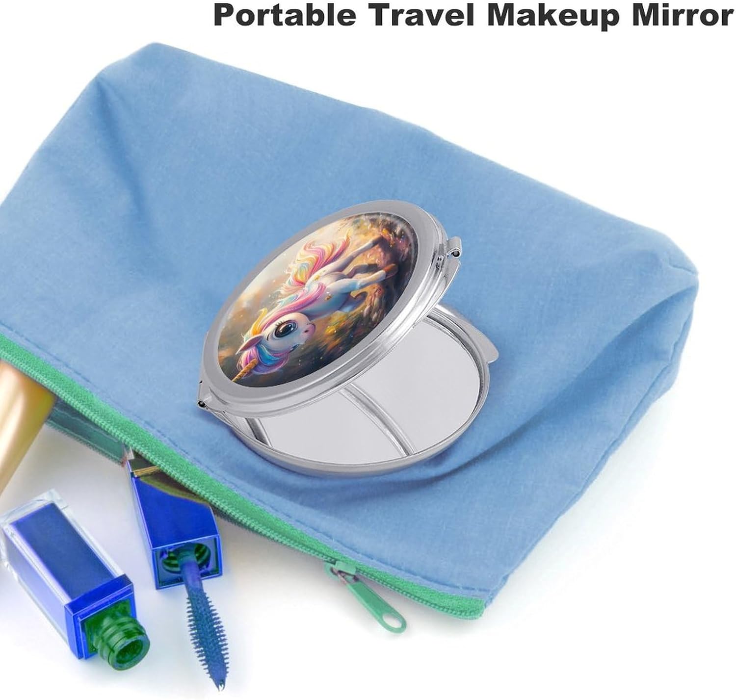 Uni-Corn Compact Makeup Mirror Mini Foldable Cosmetic Mirror Portable Travel Mirror for Purse Pocket