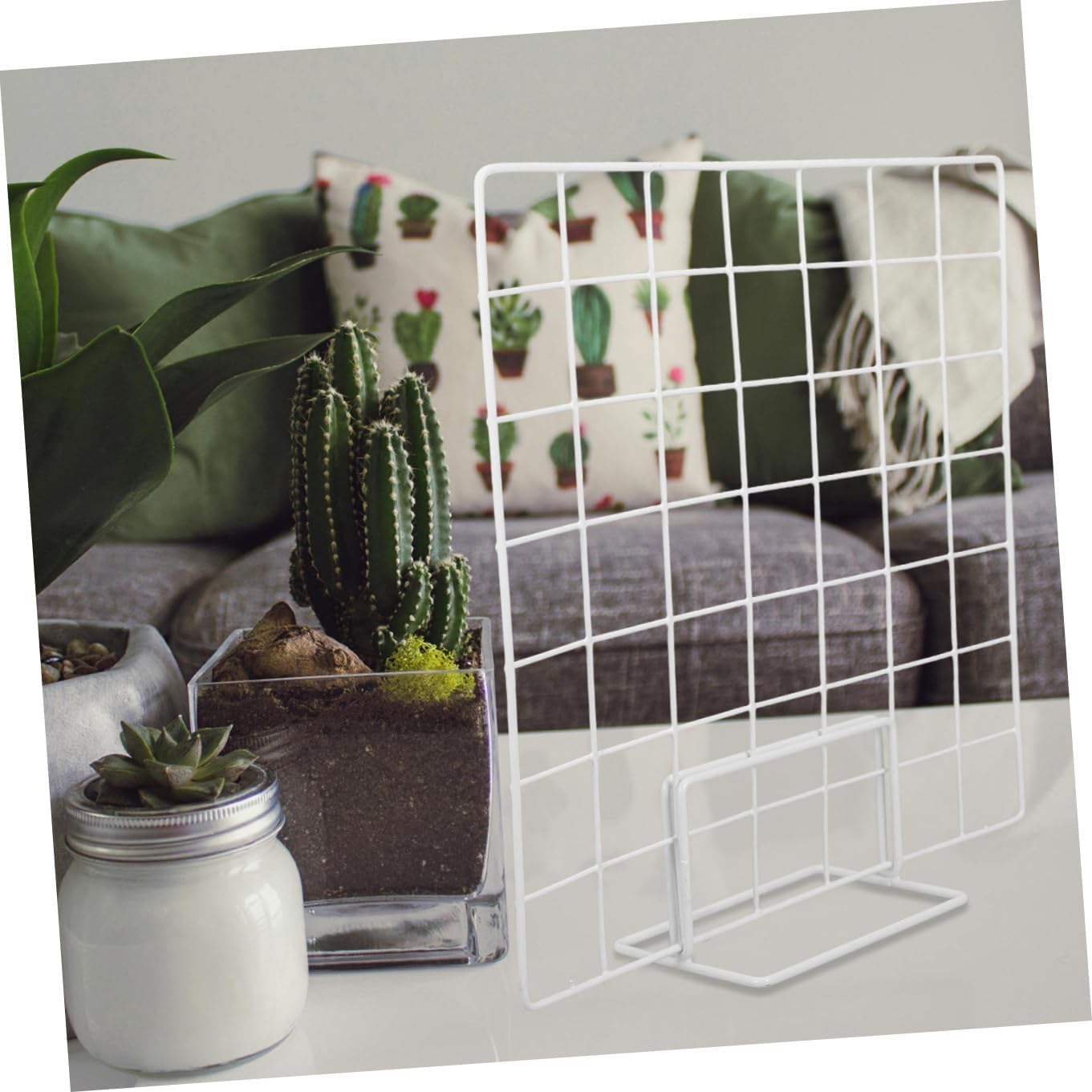 CHILDWEET 2pcs Countertop Display Rack for Artwork and Accessories Versatile Desktop Display Holder with Grid Design for Photographers and Artists