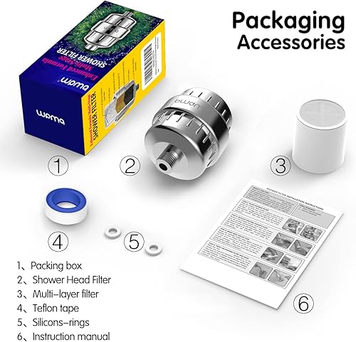 Miniatura 8 de Filtro de ducha multietapa de fórmula mejorada, filtro de cabezal de ducha, filtro de agua dura, elimina el cloro, metales pesados y otros