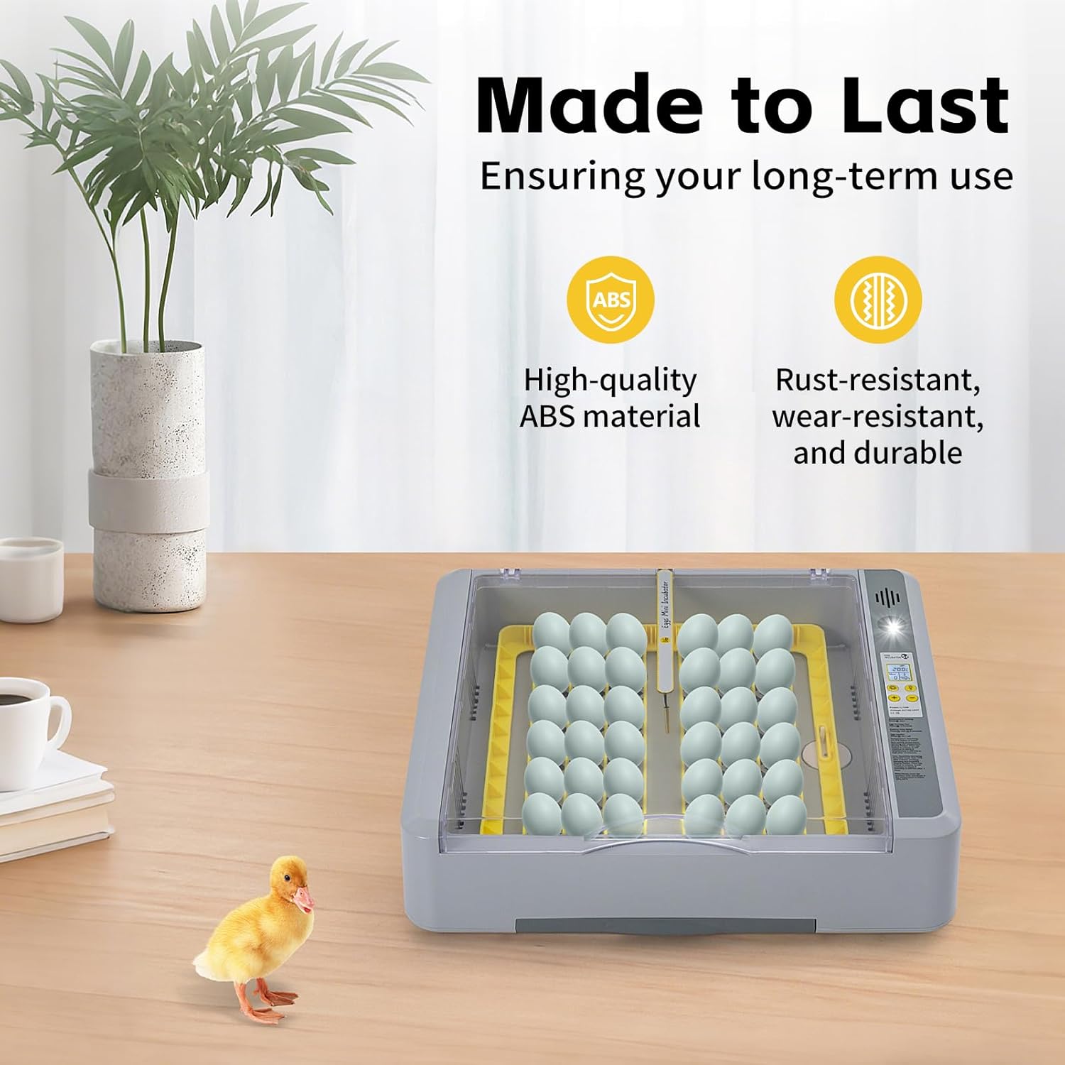 Eggs Automatic Incubator, 195V 70W Fully Automatic Egg Hatching Incubator 36 Eggs Incubator Poultry Hatcher w/Automatic Turning & Temperature for Hatching Duck & Goose Eggs (36 Eggs)