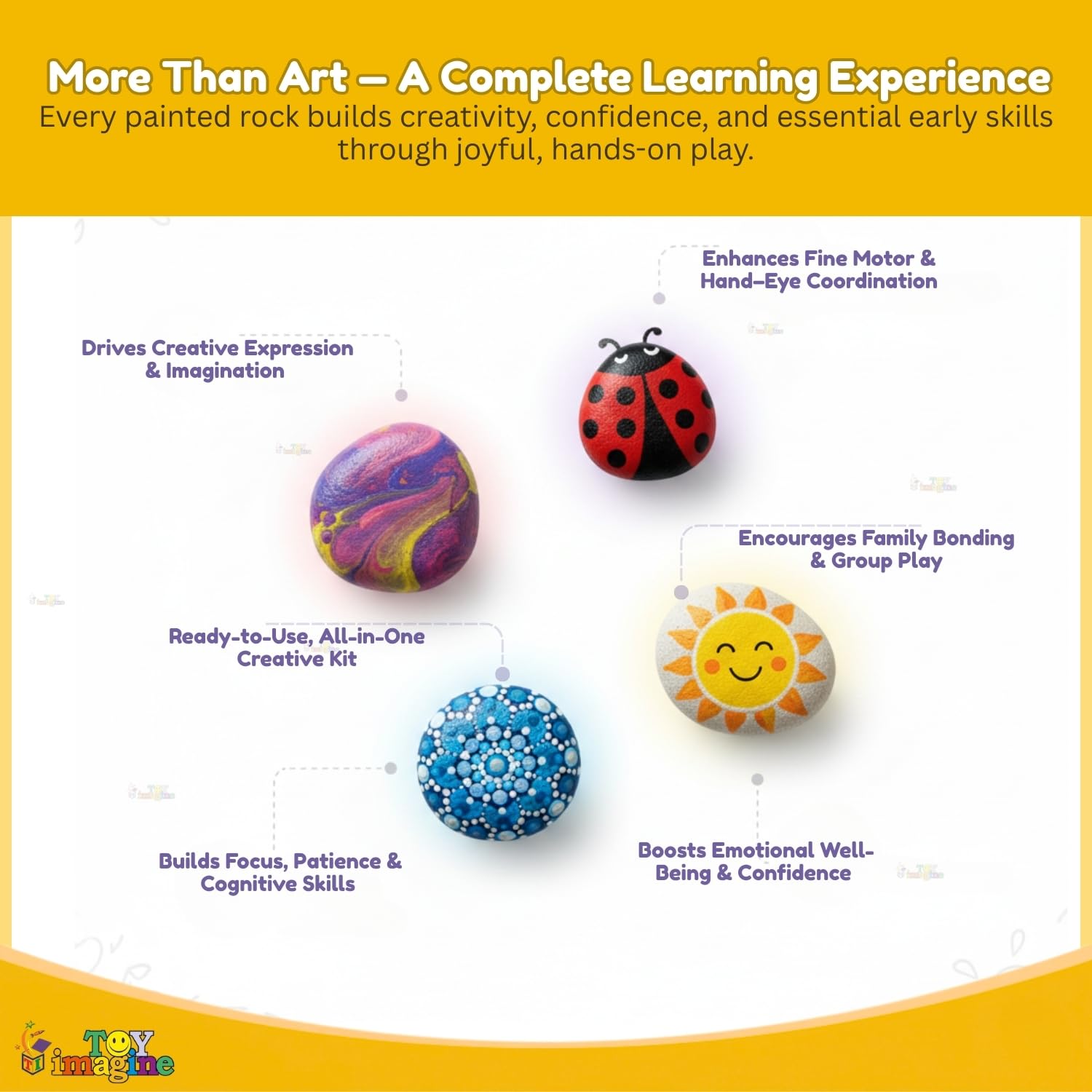 Toy Imagine Rock Painting Kit for Kids 6–12 Stone Art Painting Kit | Creative Rock & Stone Painting Set | DIY Art & Craft Kit for Kids 9–12 | Educational & Relaxing Activity 2