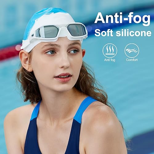 Miniatura 5 de Gafas de natación polarizadas unisex para mujeres, hombres, niños y niñas, 100% antivaho y anti-UV