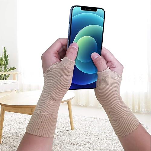 Miniatura 5 de Guantes de compresión para la artritis del pulgar para muñeca (1 par), soporte de muñeca transpirable con almohadillas de gel para lesiones del