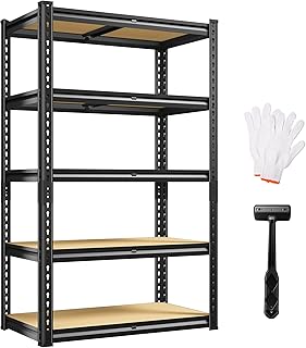 REIBII Storage Shelves 5 Tier Adjustable Garage Shelving Heavy Duty Meta...