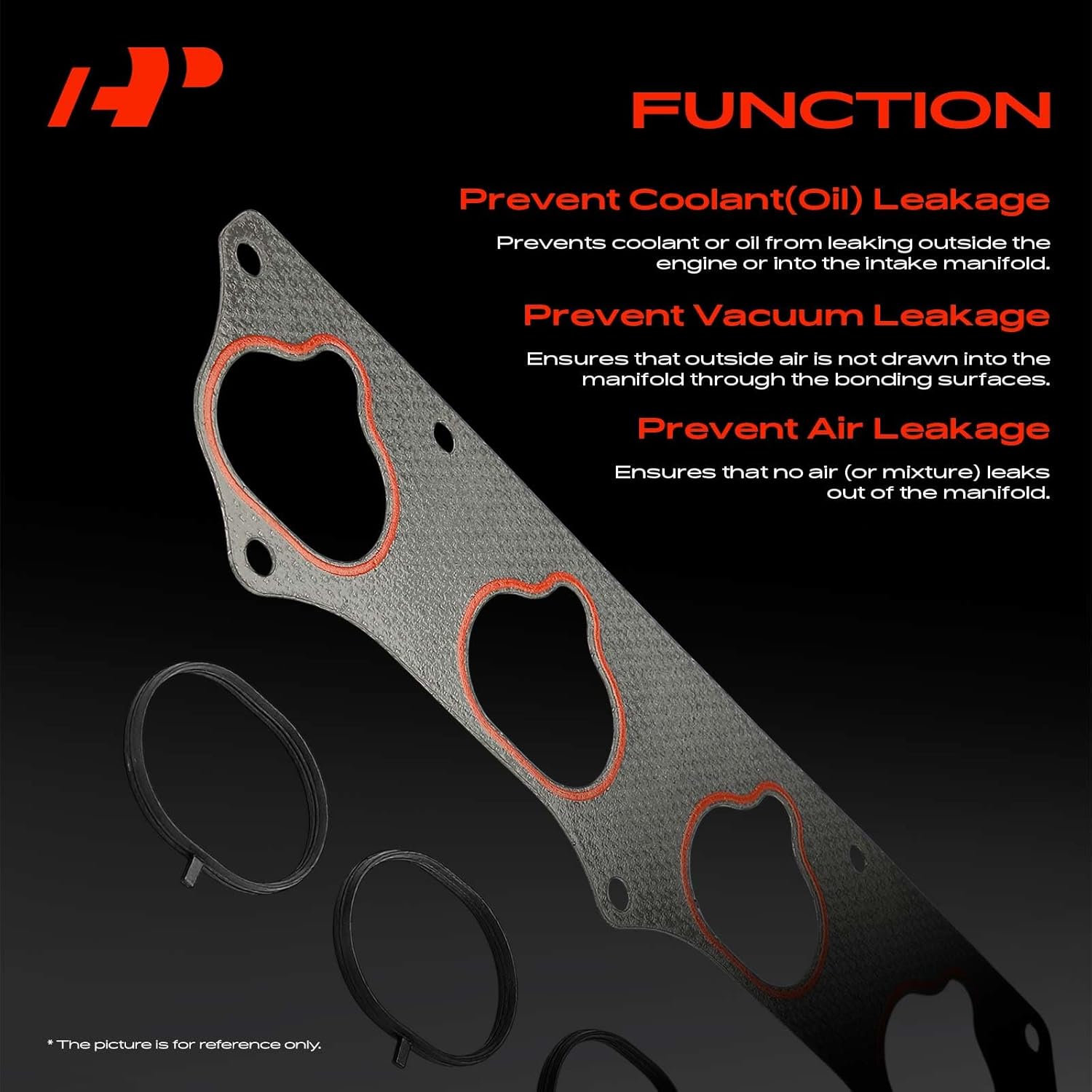 A-Premium Upper Lower and Upper Engine Intake Manifold Gasket Set Compatible with Acura, Honda - Accord 08-12, Civic 12-15, Crosstour 12-15, CR-V 10-14, TSX 09-14, ILX 13-15, Only fits DOHC L4 2.4L