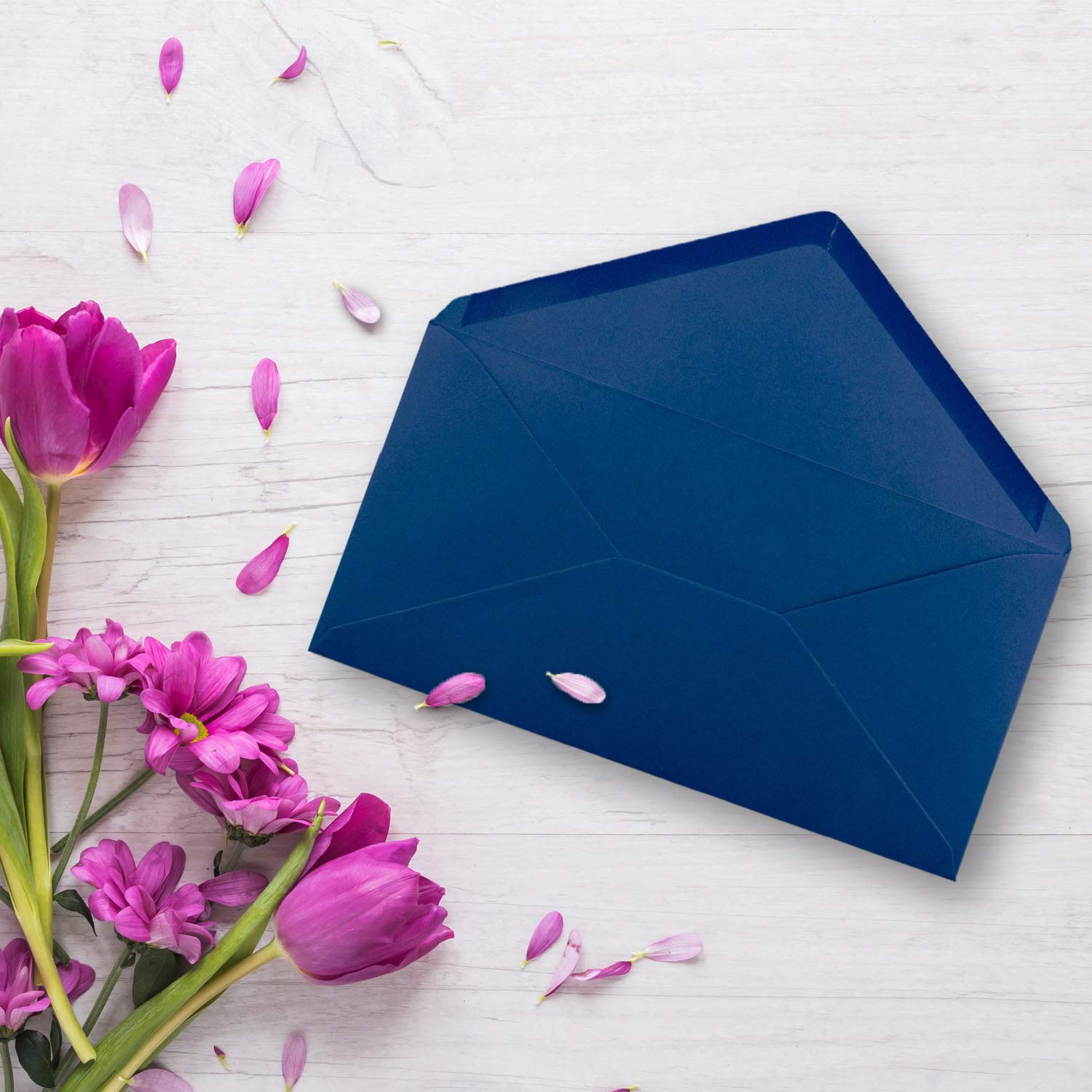 Lot de 1000 enveloppes à lettre bleu foncé/bleu nuit - DIN long - 110 x 220 mm (11 x 22 cm) - Fermeture humide sans fenêtre - Idéal pour cartes d'invitation - Série FarbenFroh
